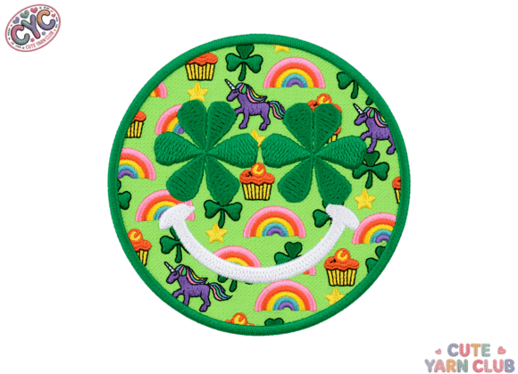 Embroidery Rainbow Shamrock Face PNG Review