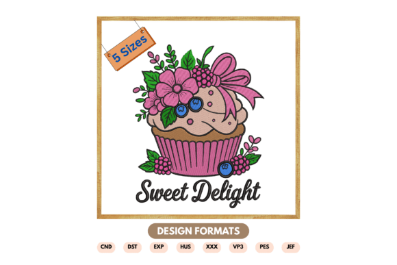 Floral Cupcake Embroidery File Review for Business Branding