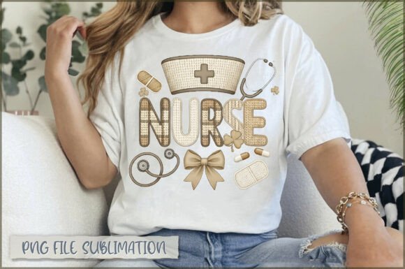 St. Patricks Nurse Embroidery PNG Review for Business Use